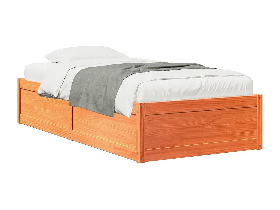 Cama sem colchão 90x190 cm madeira de pinho maciça castanho-mel