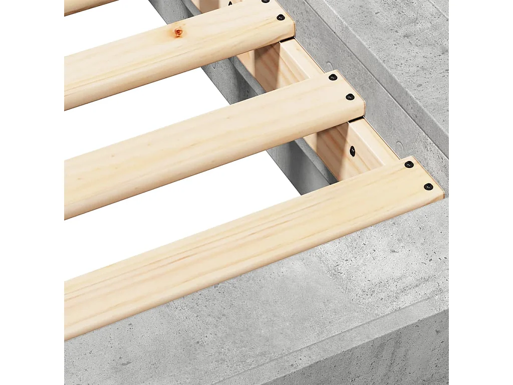 Estructura de cama madera de ingeniería gris hormigón 140x200cm