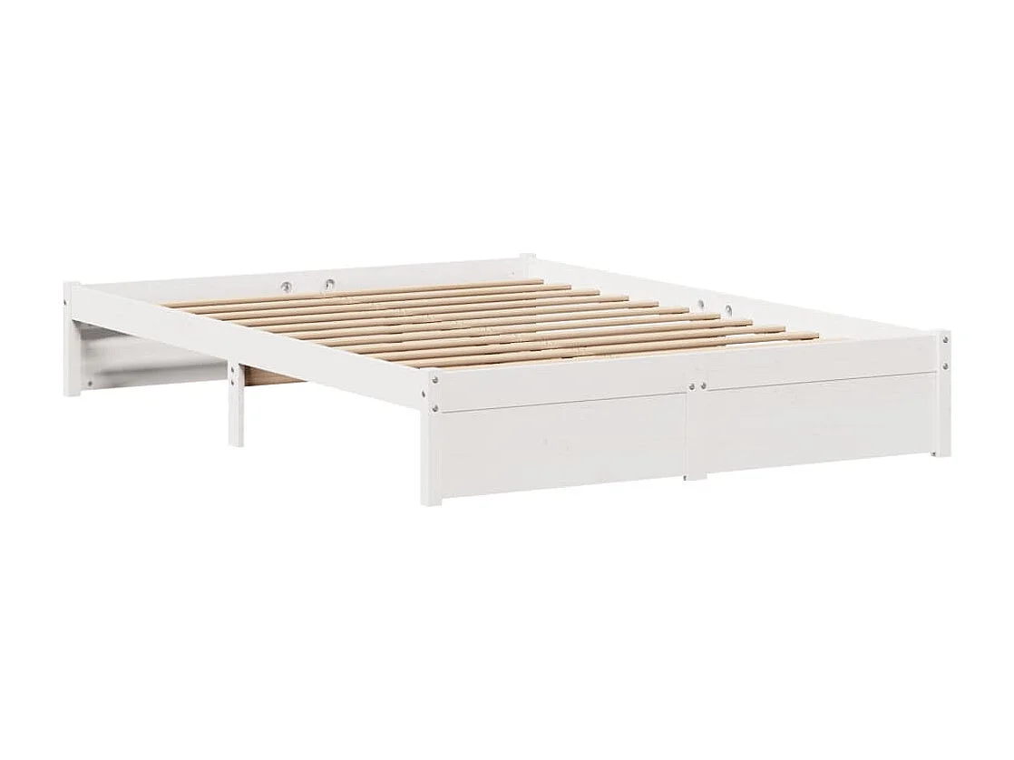 Bedframe zonder matras massief grenenhout wit 150x200 cm