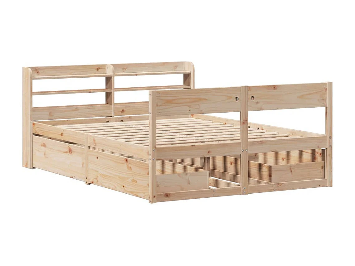 Cadre de lit sans matelas 120x190 cm bois de pin massif