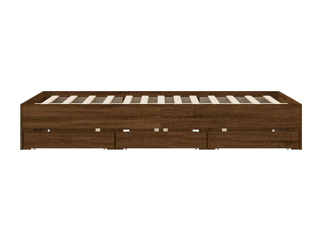 Giroletto Cassetti Rovere Marrone 140x190 cm Legno Multistrato