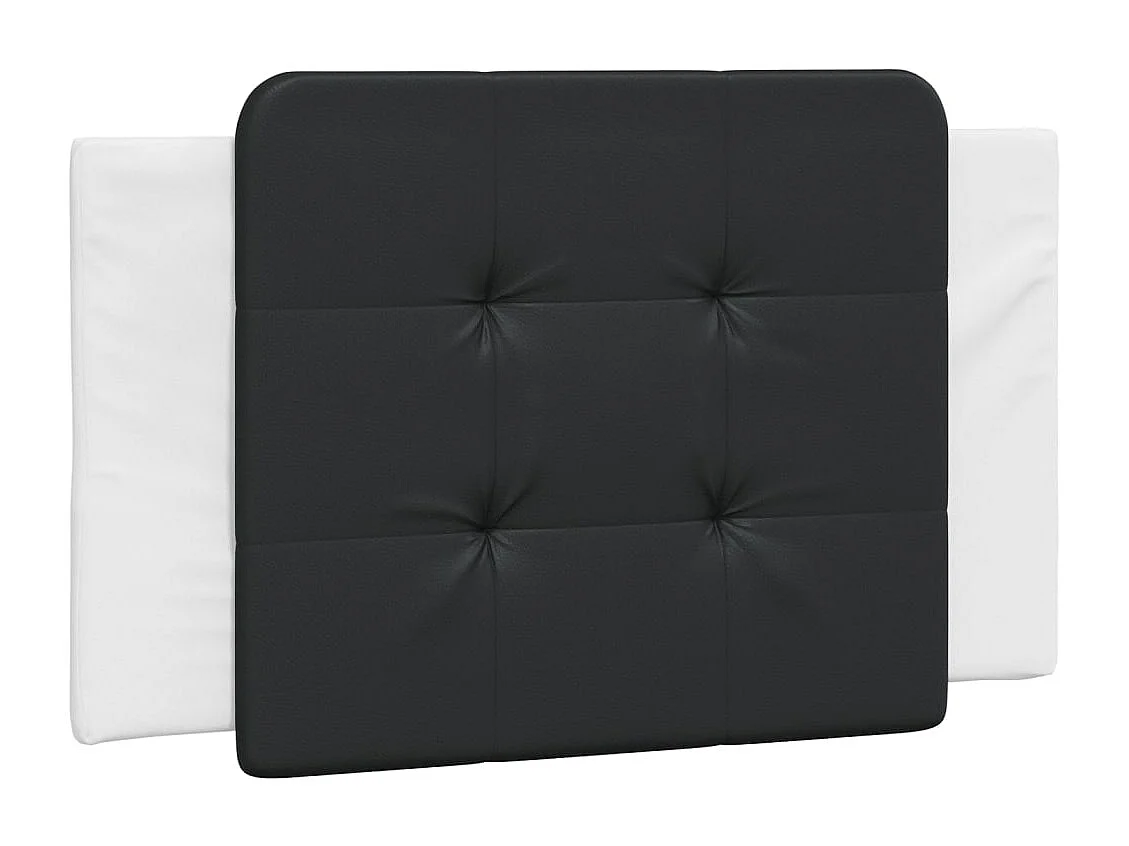 Giroletto con Testiera Nero e Bianco 90x190 cm in Similpelle