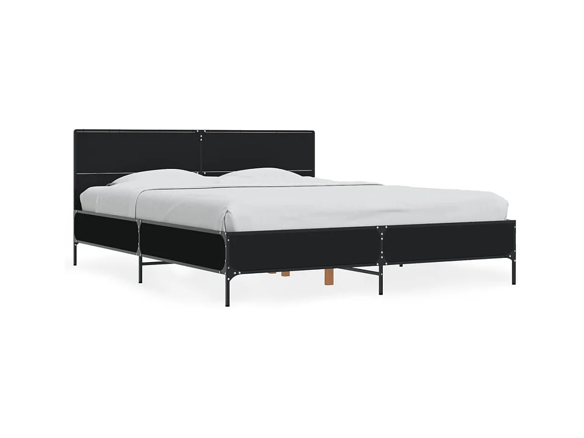 Cadre de lit sans matelas noir 160x200 cm