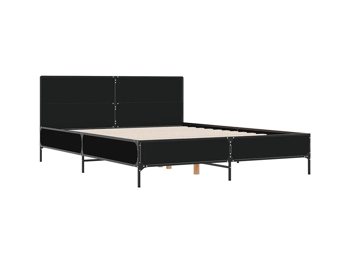 Cadre de lit sans matelas noir 160x200 cm