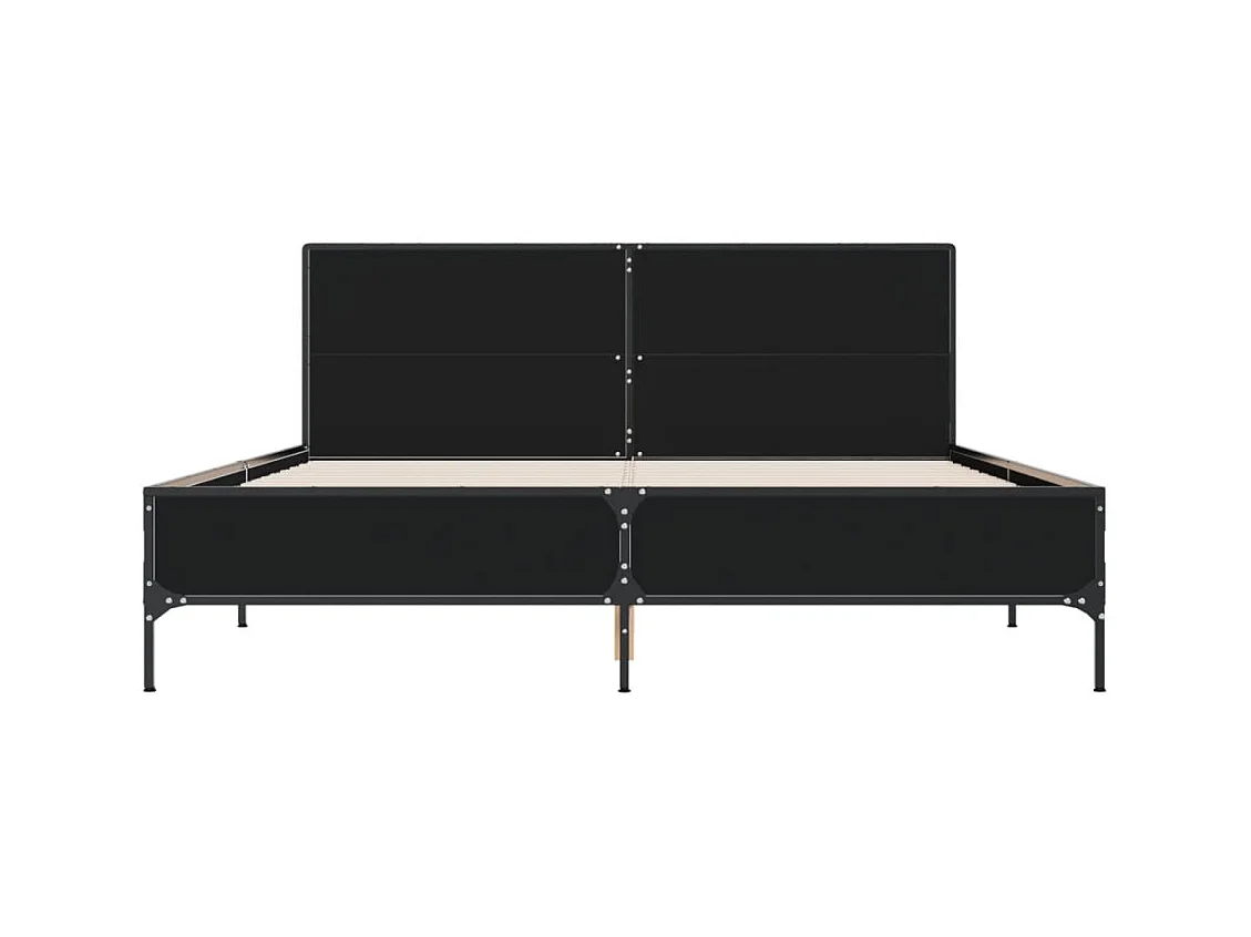 Cadre de lit sans matelas noir 160x200 cm