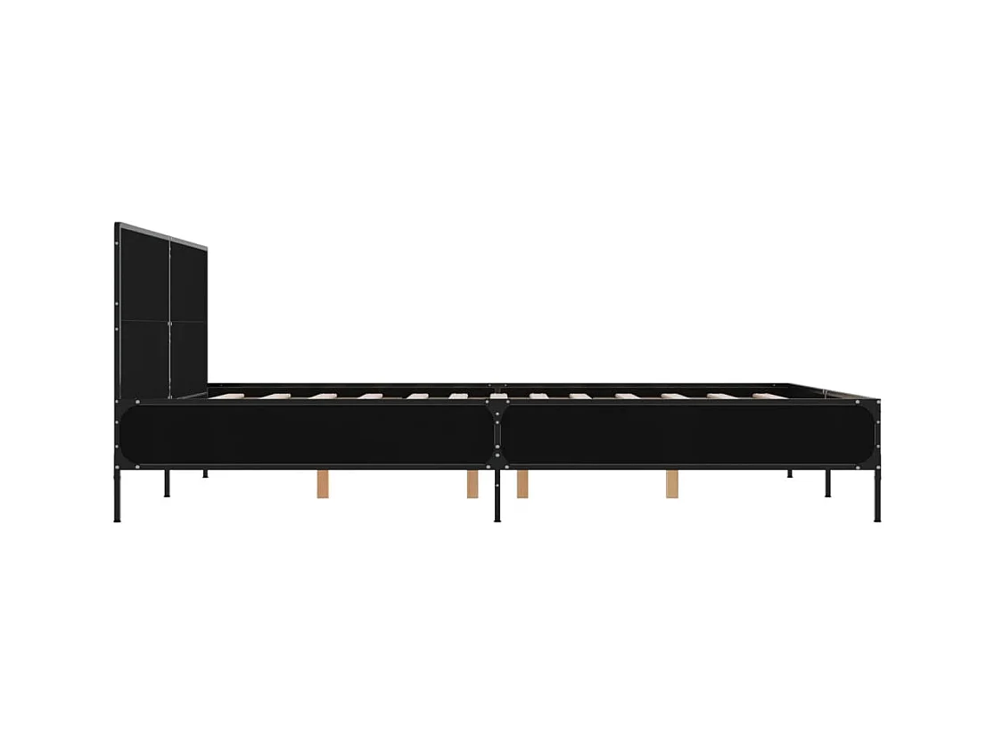 Cadre de lit sans matelas noir 160x200 cm