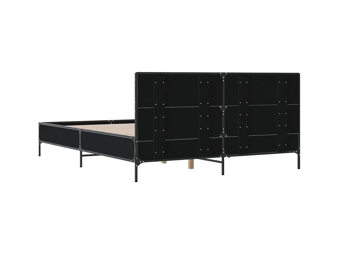 Cadre de lit sans matelas noir 160x200 cm