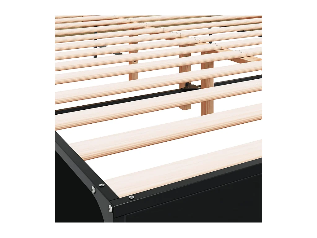 Cadre de lit sans matelas noir 160x200 cm
