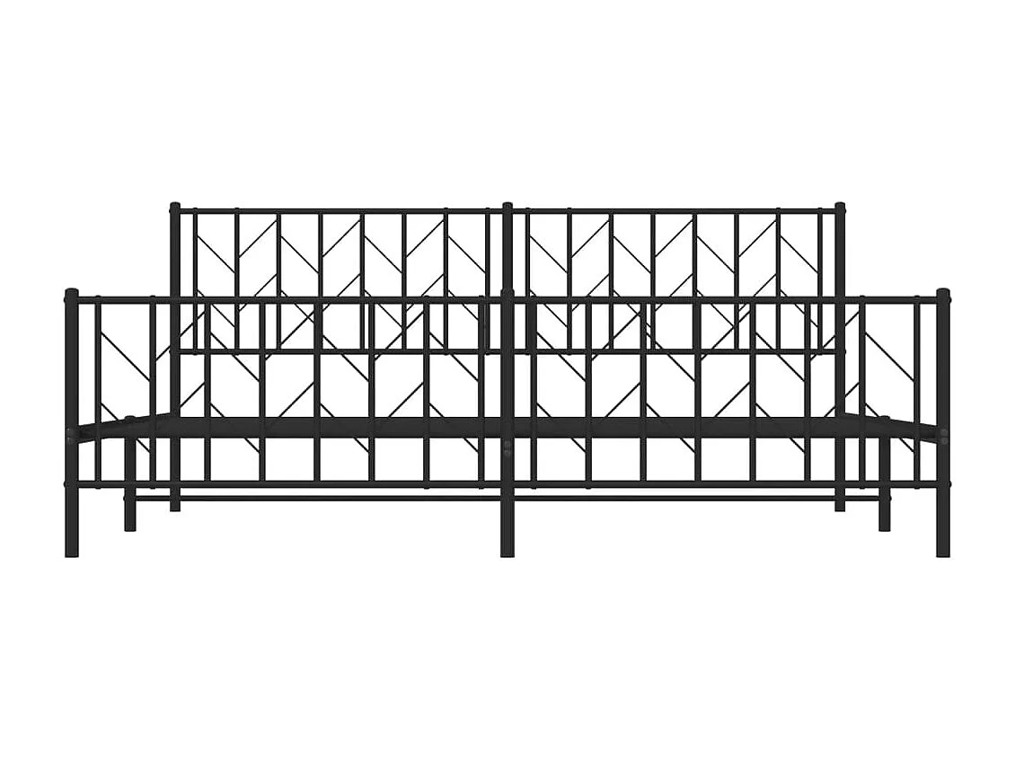 Giroletto con Testiera e Pediera Metallo Nero 193x203 cm