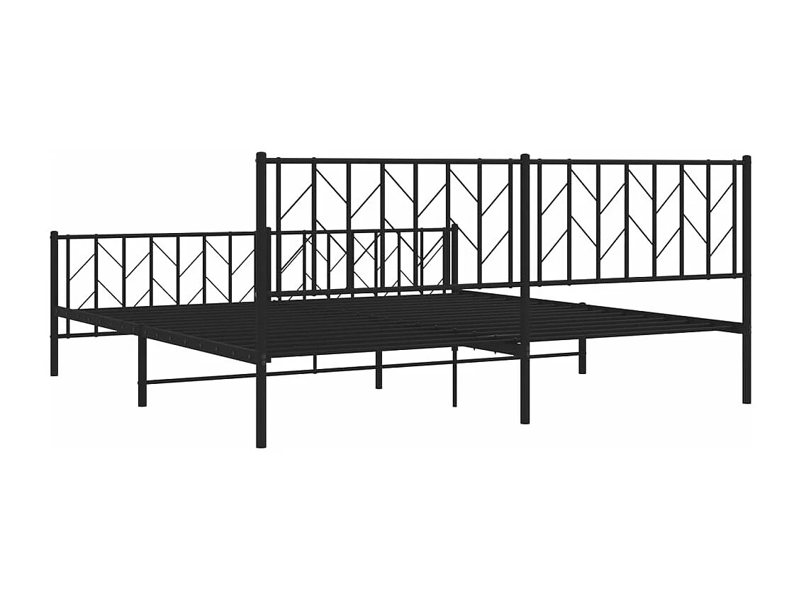 Giroletto con Testiera e Pediera Metallo Nero 193x203 cm