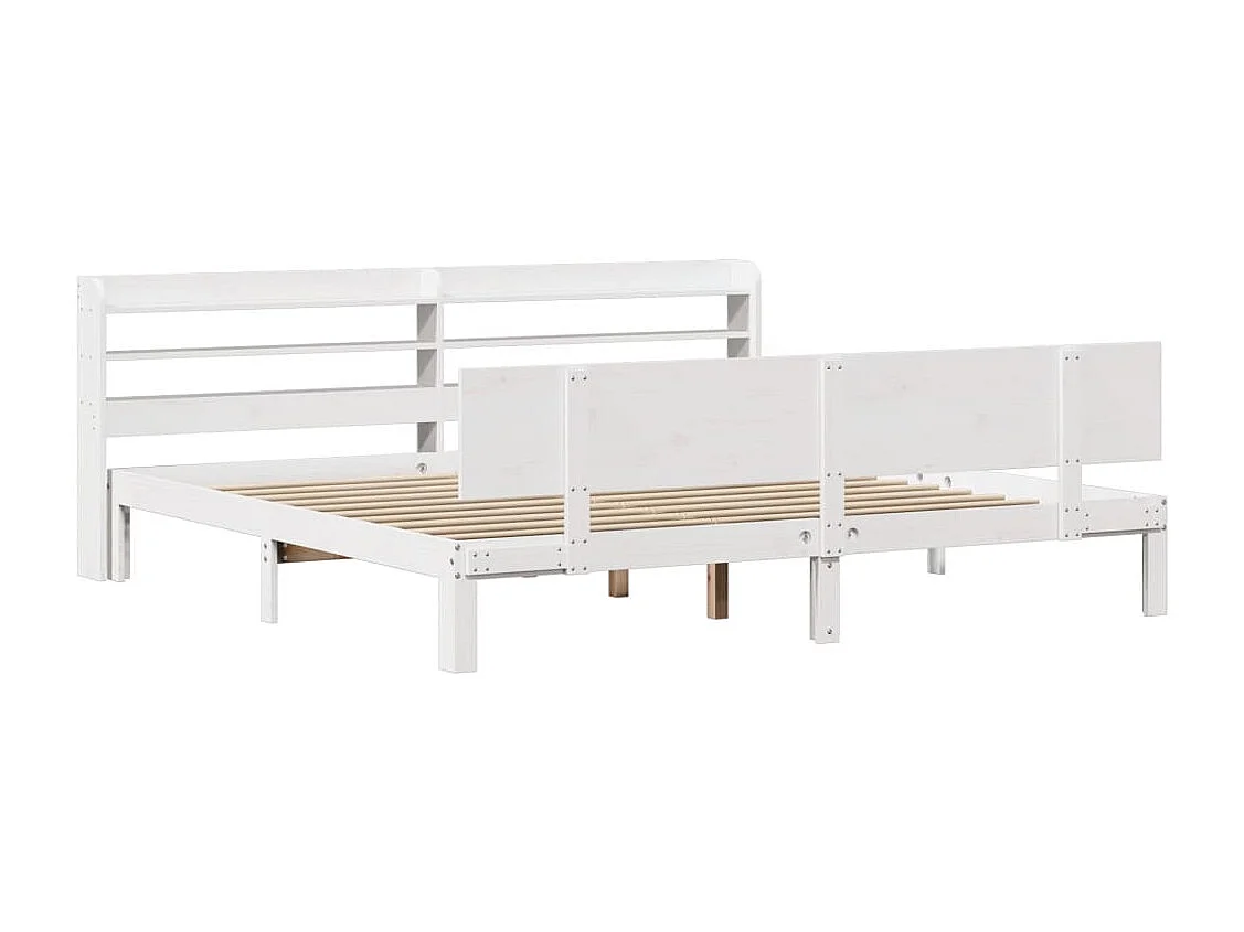 Cadre de lit avec tête de lit sans matelas blanc 180x200 cm