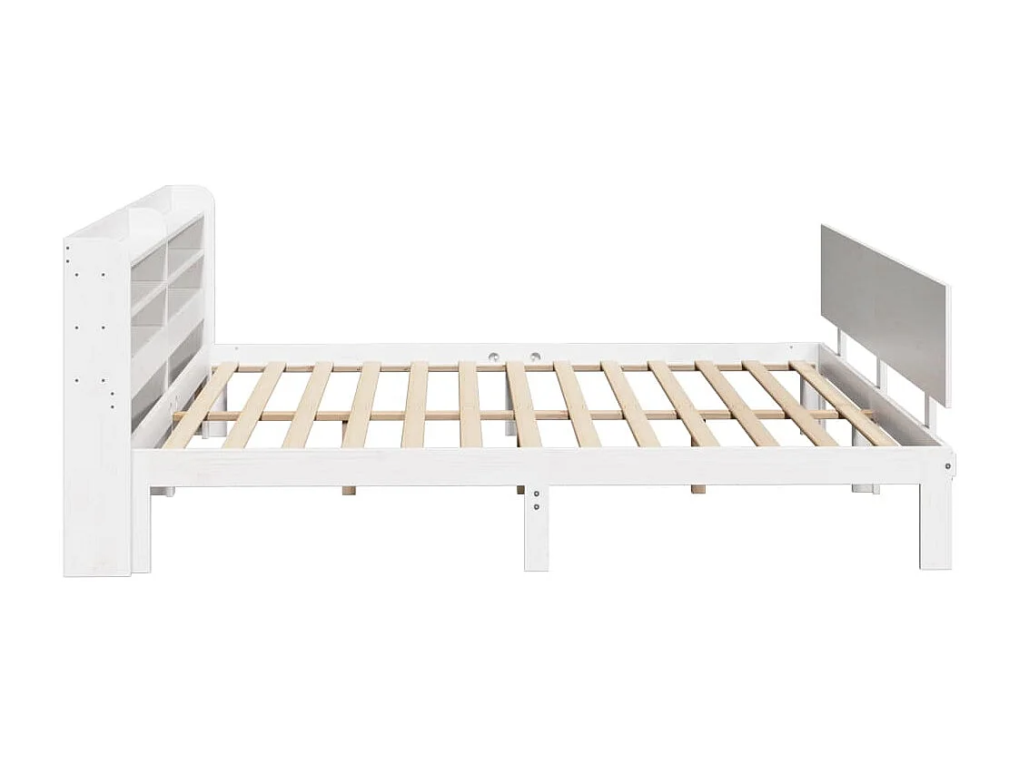 Cadre de lit avec tête de lit sans matelas blanc 180x200 cm