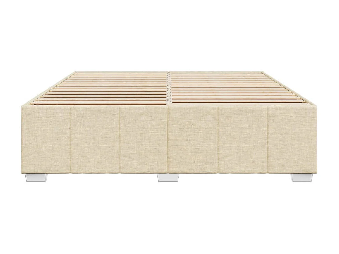Estrutura de cama sem colchão 200x200 cm tecido cor creme
