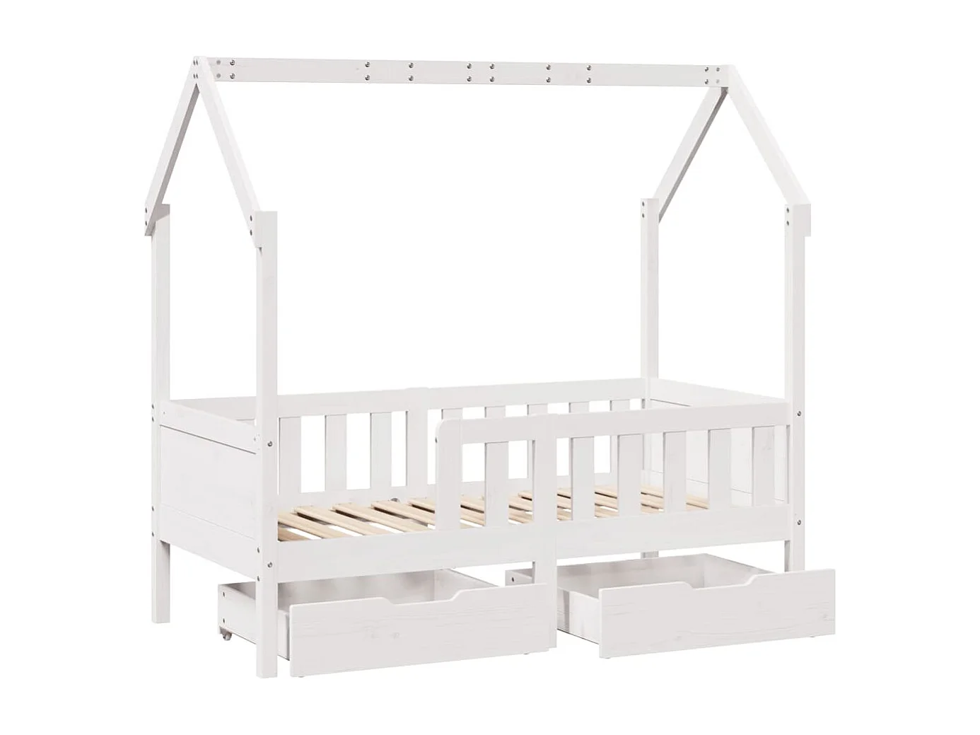 Cadre de lit enfant avec tiroirs sans matelas 80x160 cm bois