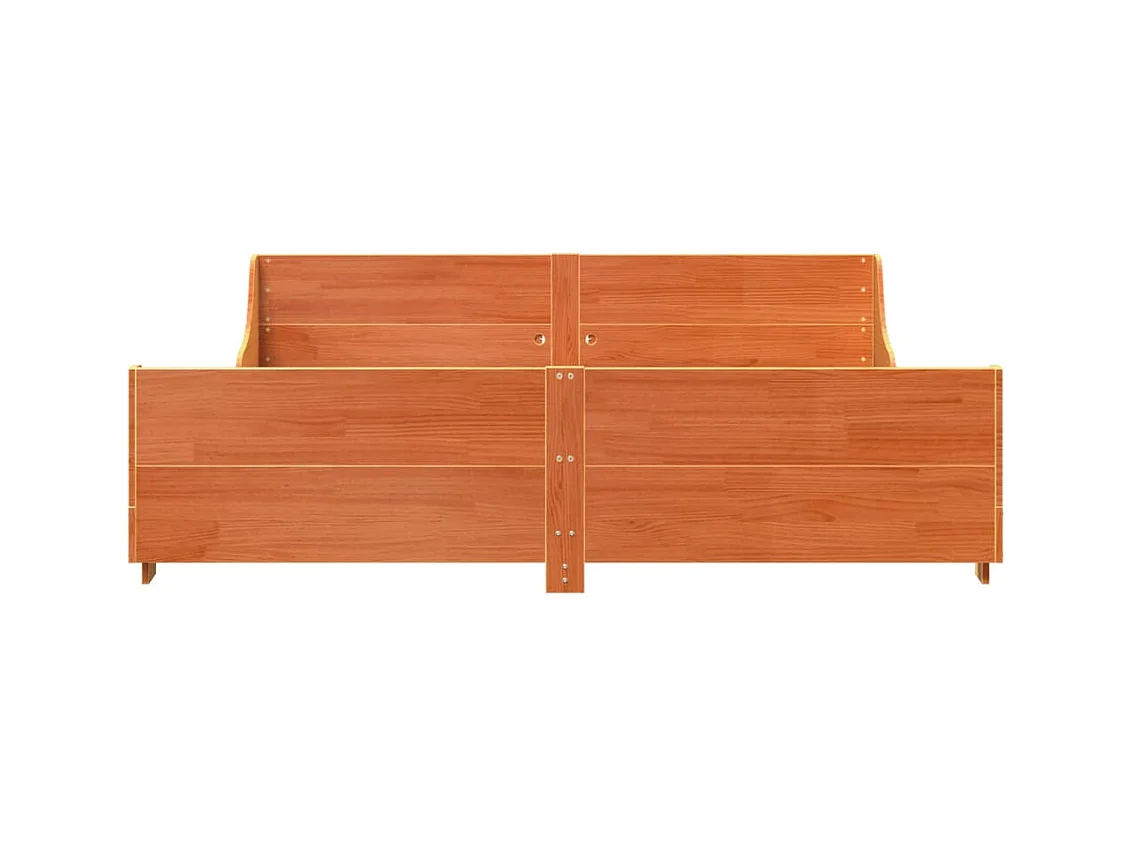 Letto senza Materasso Marrone Cera 200x200 cm in Legno di Pino
