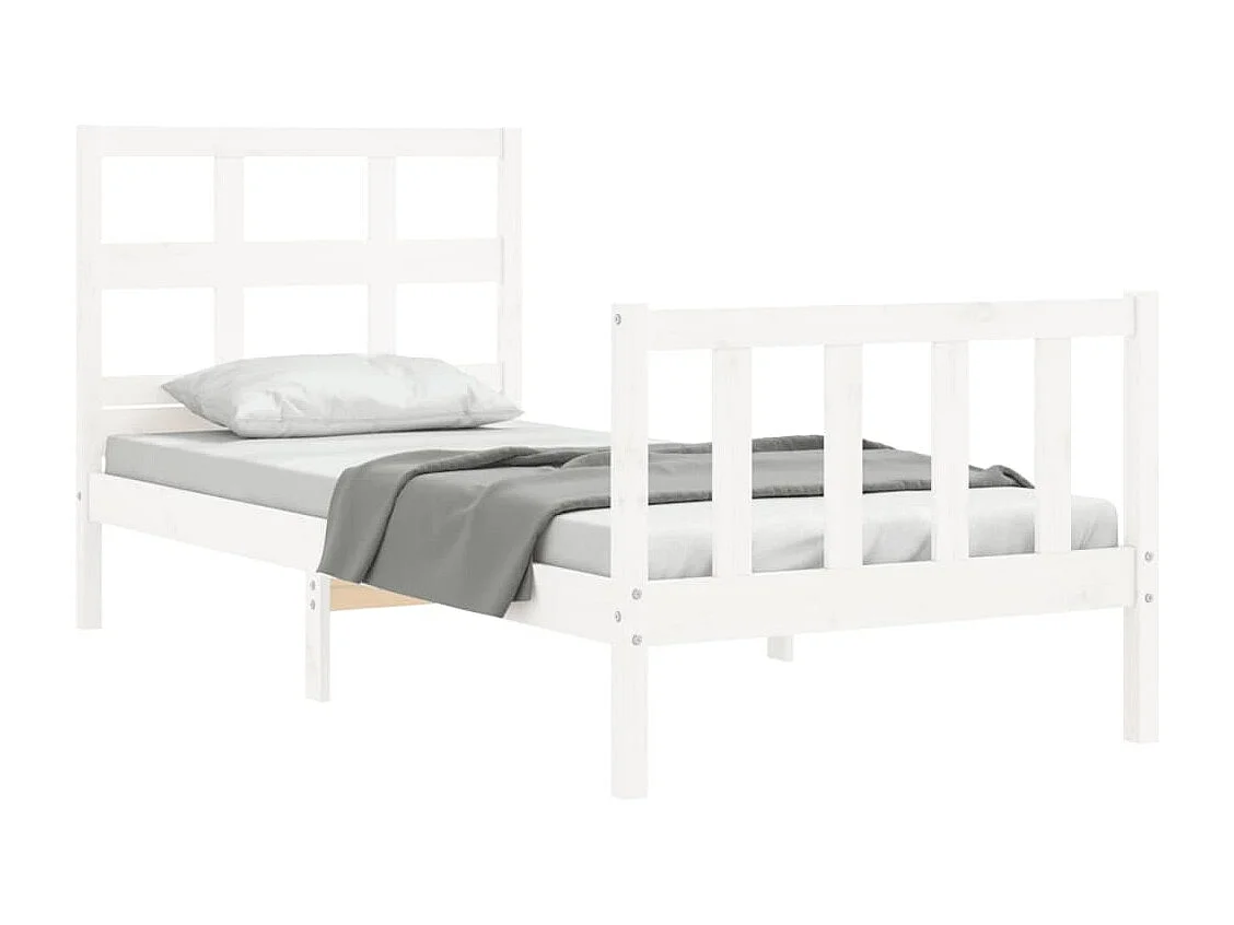 Cadre de lit sans matelas blanc bois de pin massif