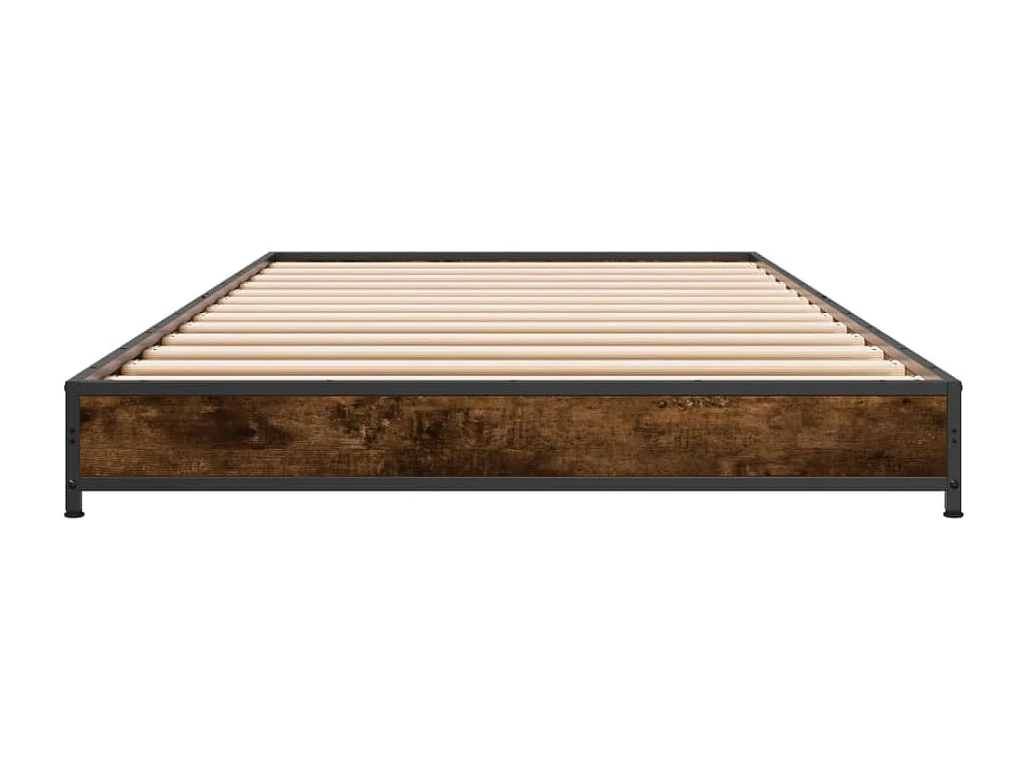 Cadre de lit sans matelas chêne fumé 75x190 cm