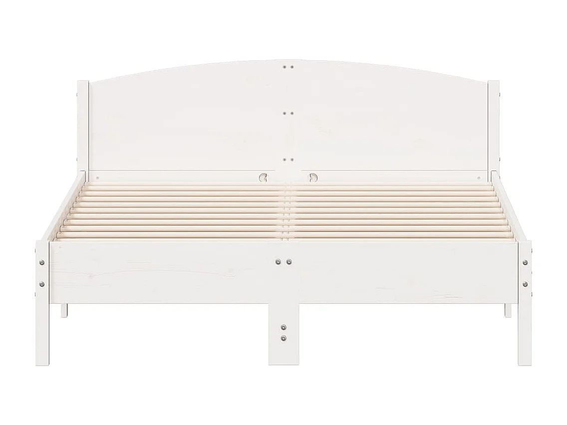 Cadre de lit sans matelas blanc 150x200 cm bois de pin massif