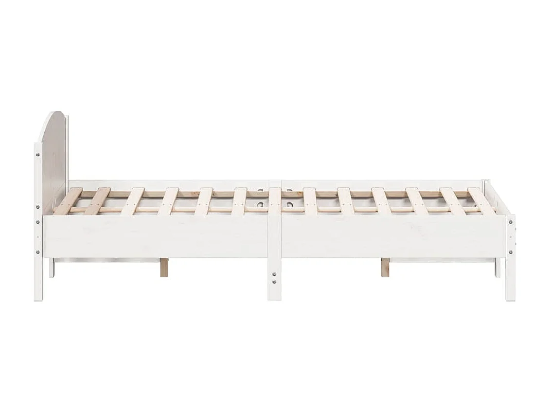 Cadre de lit sans matelas blanc 150x200 cm bois de pin massif