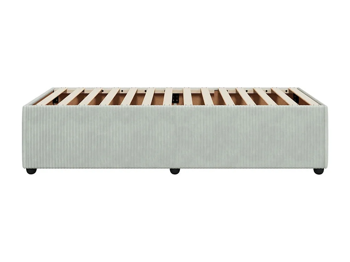 Cadre de lit sans matelas gris clair 100x200 cm velours