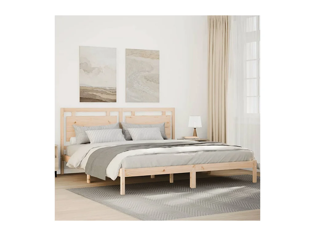 Cadre de lit extra long sans matelas 180x210 cm bois massif