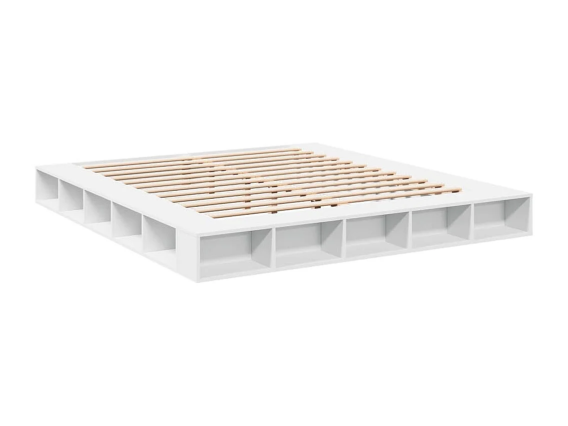 Cadre de lit sans matelas blanc 200x200 cm