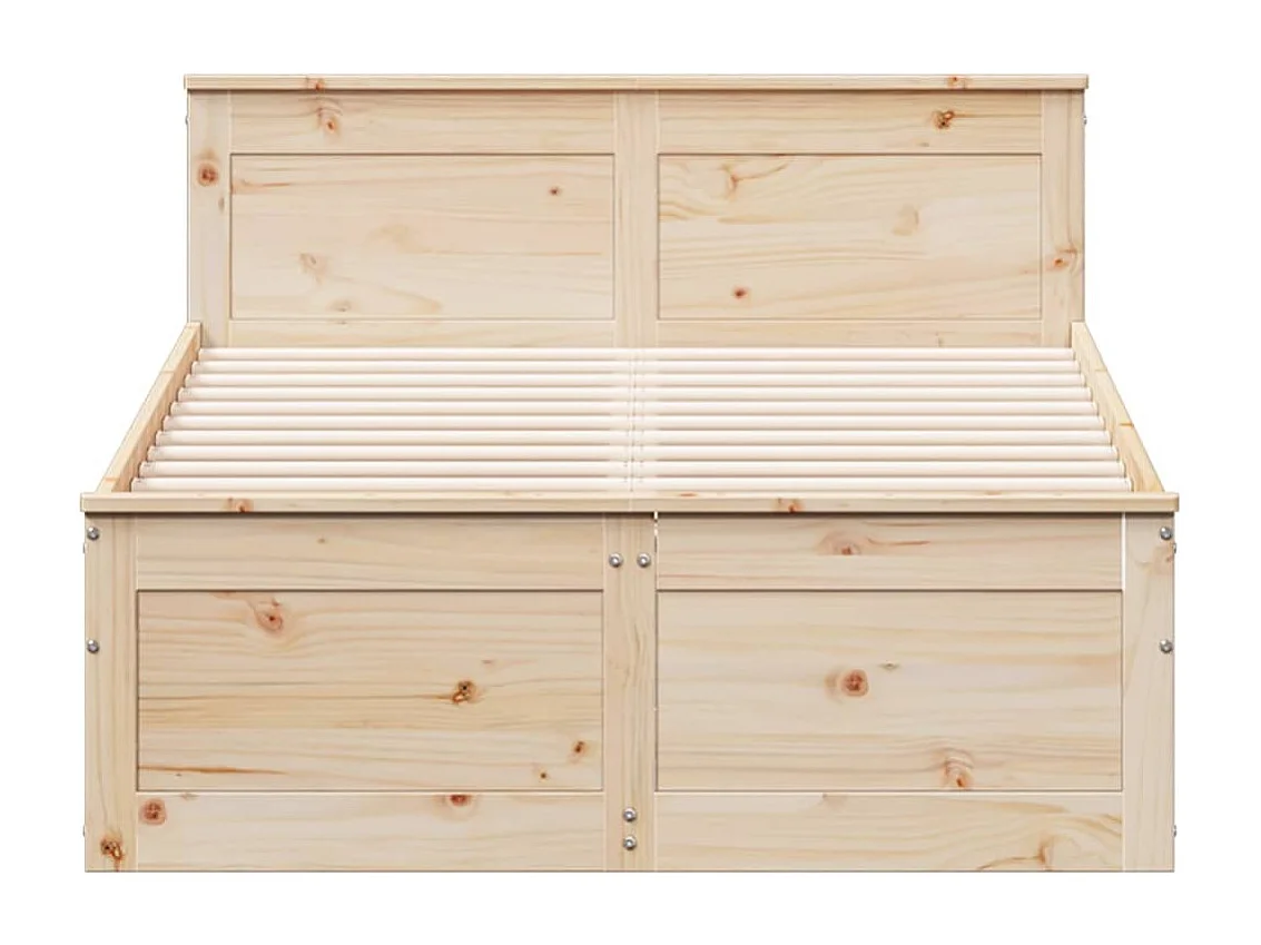 Cama sem colchão com cabeceira 135x190 cm pinho maciço