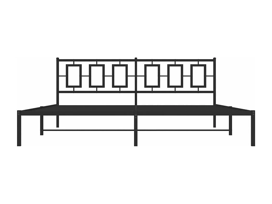 Cadre de lit métal sans matelas avec tête de lit noir 193x203cm
