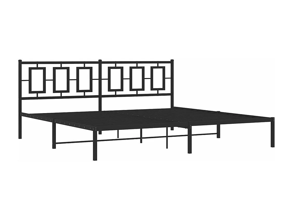 Estructura cama sin colchón con cabecero metal negro 193x203 cm