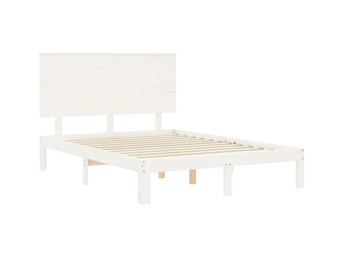 Giroletto con Testiera Bianco Small Double Legno Massello