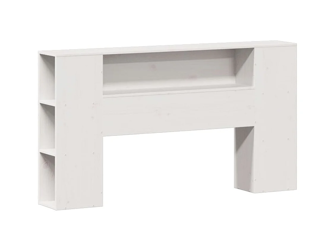 Lit bibliothèque sans matelas blanc 120x200 cm bois pin massif