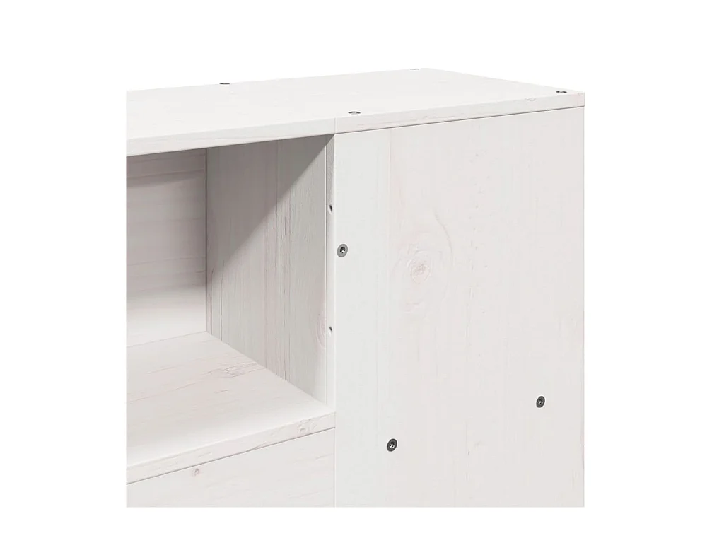 Lit bibliothèque sans matelas blanc 120x200 cm bois pin massif