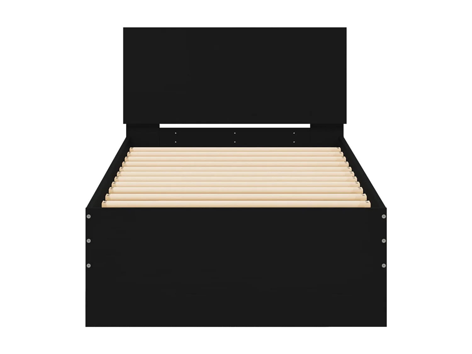 Cadre de lit sans matelas avec tête de lit noir 90x200 cm
