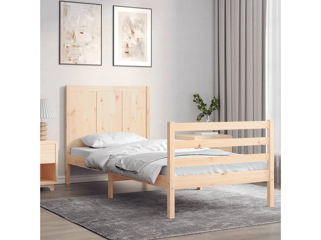 Giroletto con Testiera 100x200 cm in Legno Massello