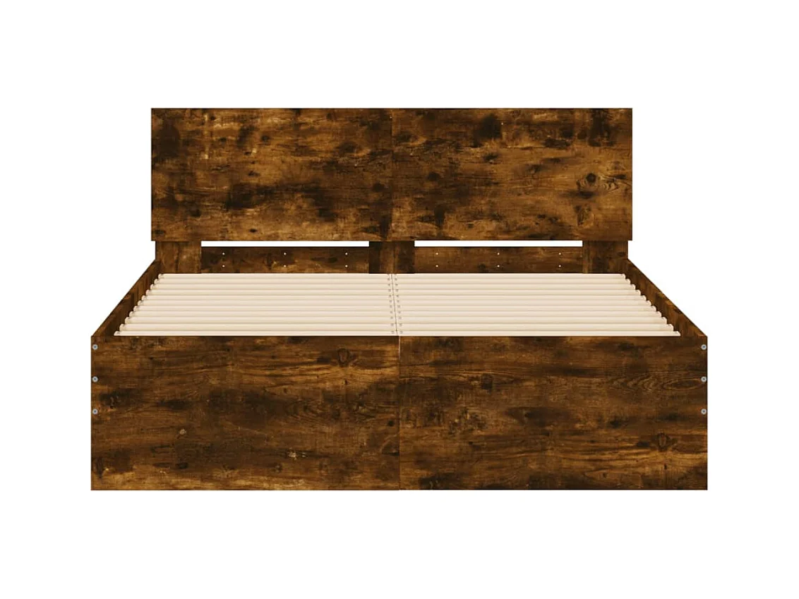 Bedframe met hoofdeinde gerookt eikenkleurig 120x190 cm