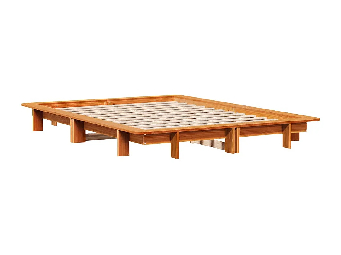 Letto senza Materasso Marrone Cera 140x190 cm in Legno di Pino
