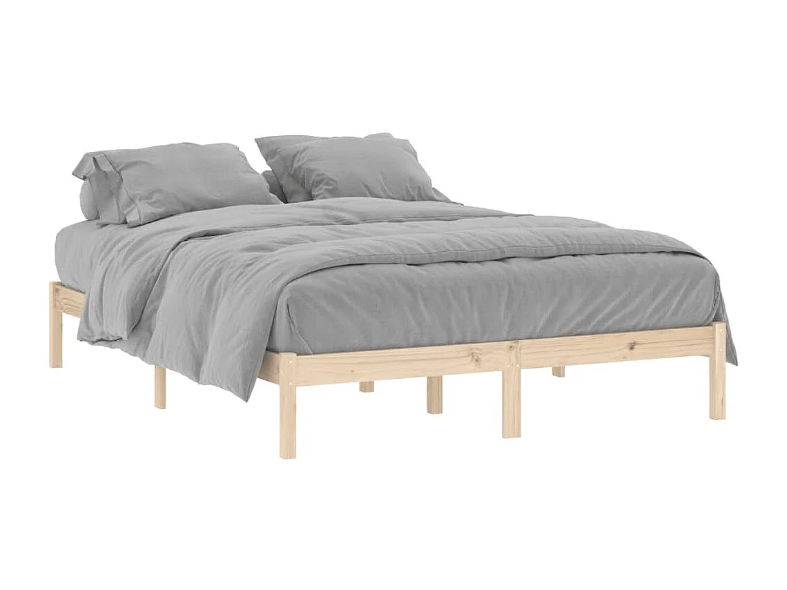 Cadre de lit sans matelas 152x203 cm bois massif de pin
