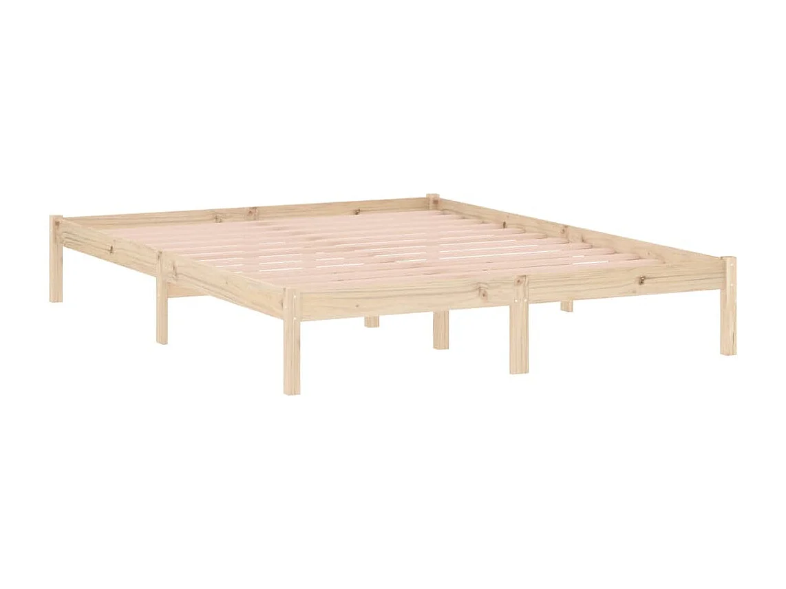 Cadre de lit sans matelas 152x203 cm bois massif de pin