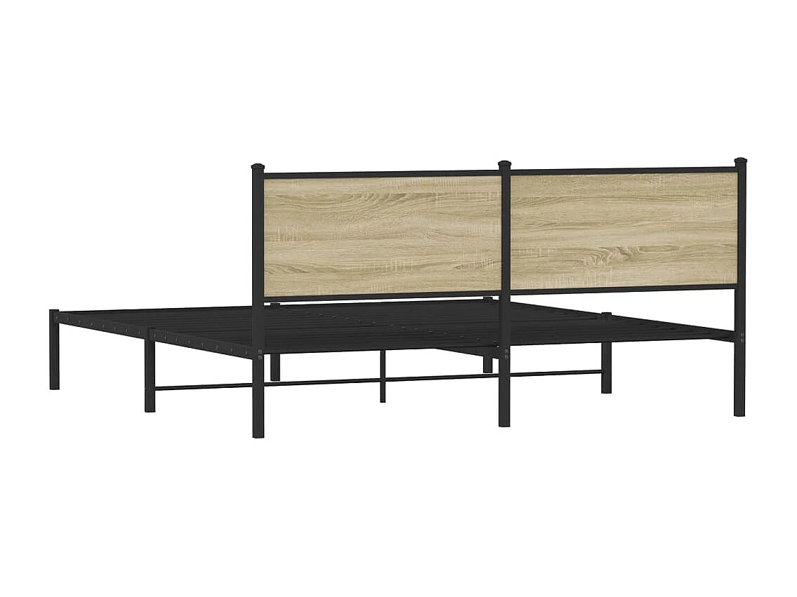 Cadre de lit en métal sans matelas chêne sonoma 183x213 cm