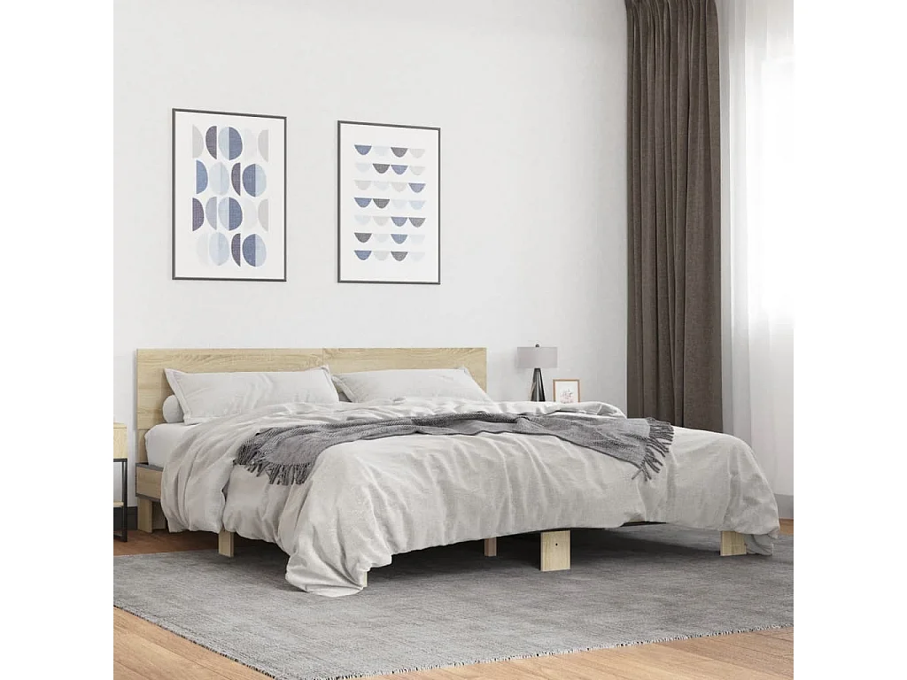 Cadre de lit sans matelas chêne sonoma 200x200 cm