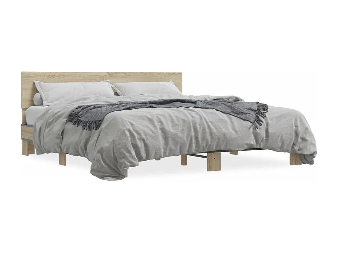 Cadre de lit sans matelas chêne sonoma 200x200 cm
