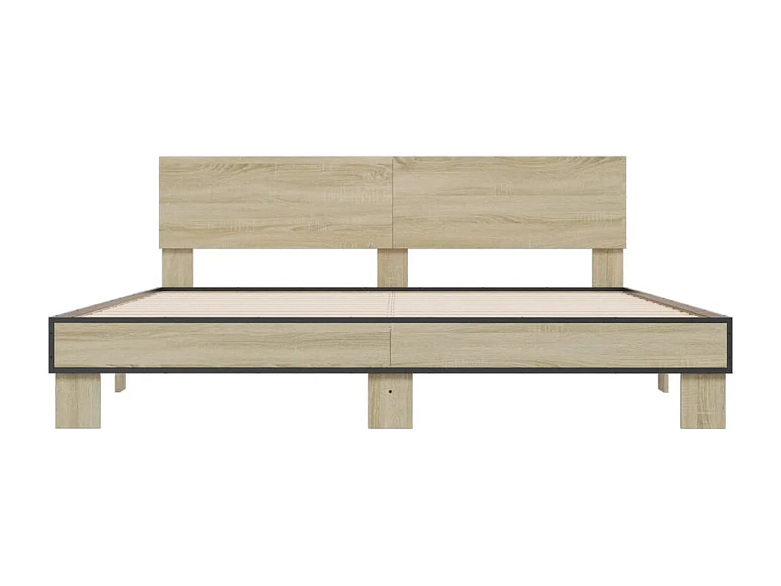 Cadre de lit sans matelas chêne sonoma 200x200 cm