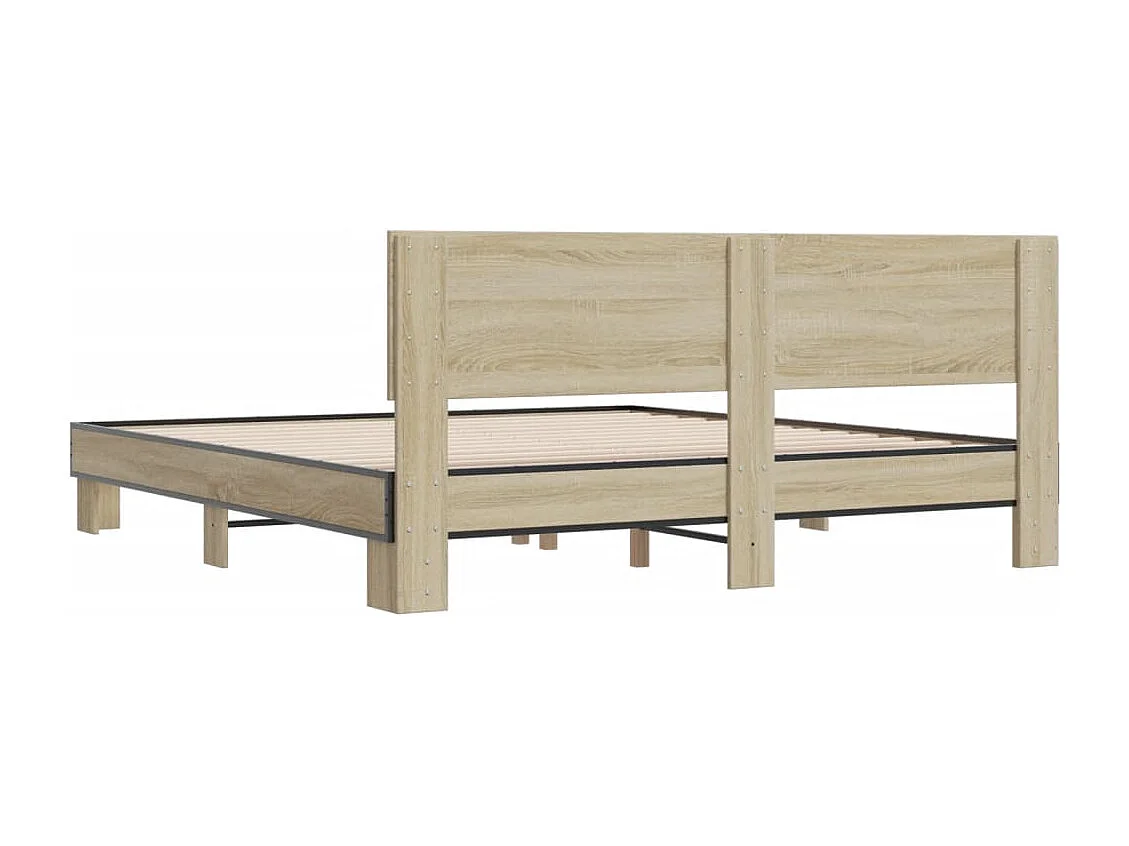 Cadre de lit sans matelas chêne sonoma 200x200 cm