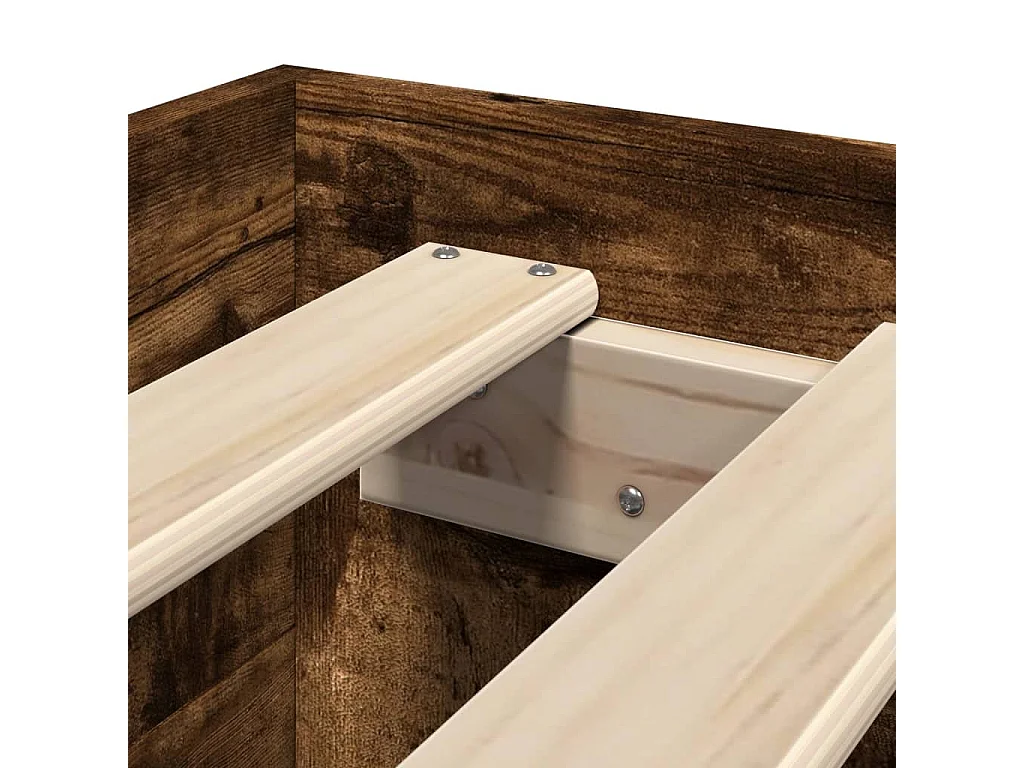 Cadre de lit sans matelas chêne fumé 90x200cm bois d'ingénierie