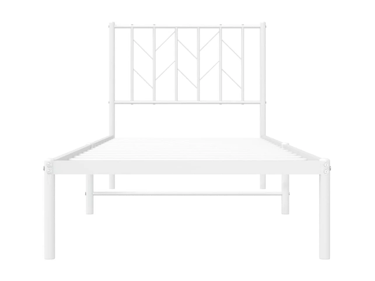 Bettgestell mit Kopfteil Metall Weiß 80x200 cm