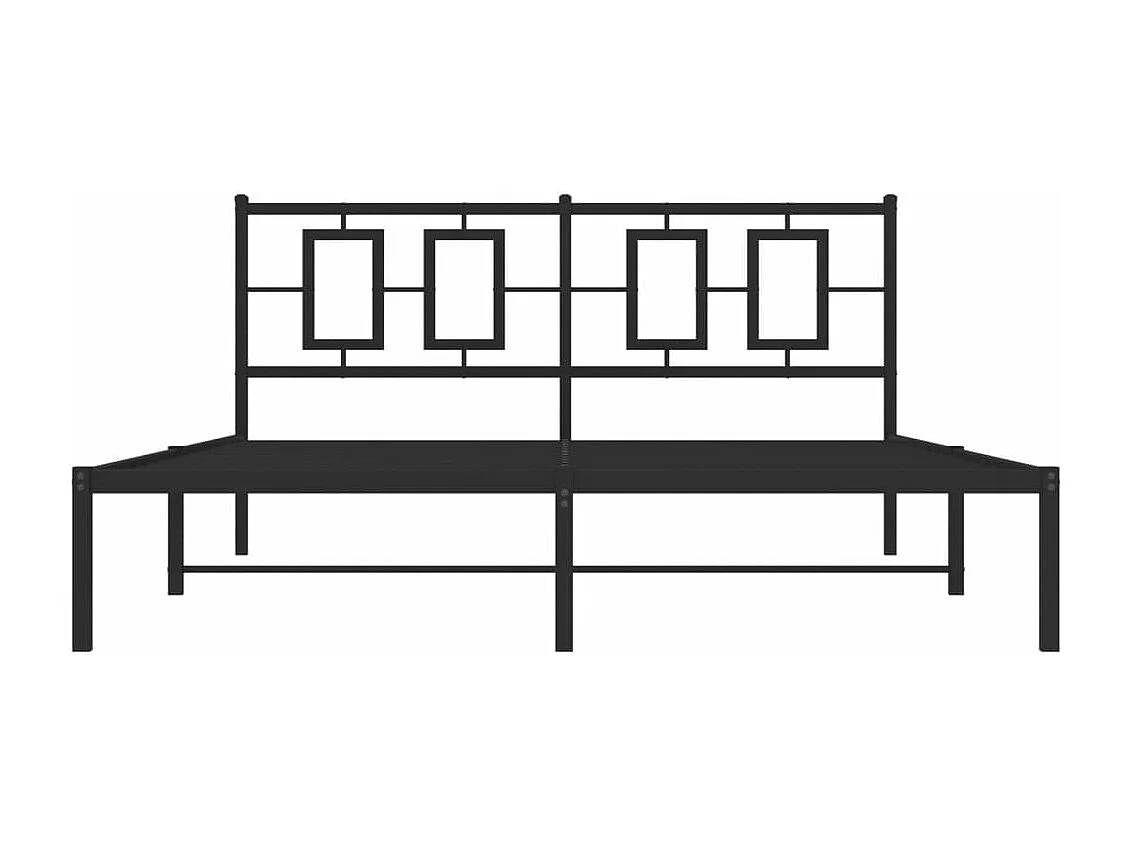 Giroletto con Testiera in Metallo Nero 150x200 cm