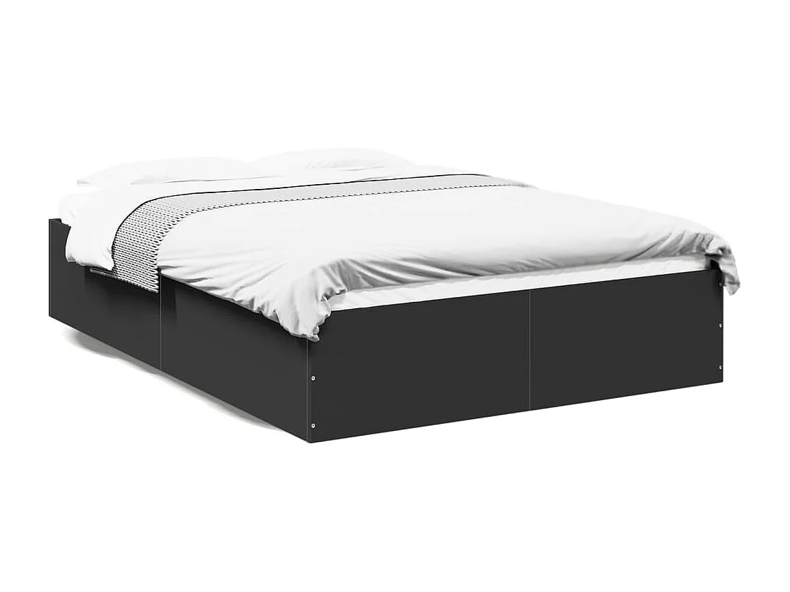 Cadre de lit sans matelas noir 135x190 cm