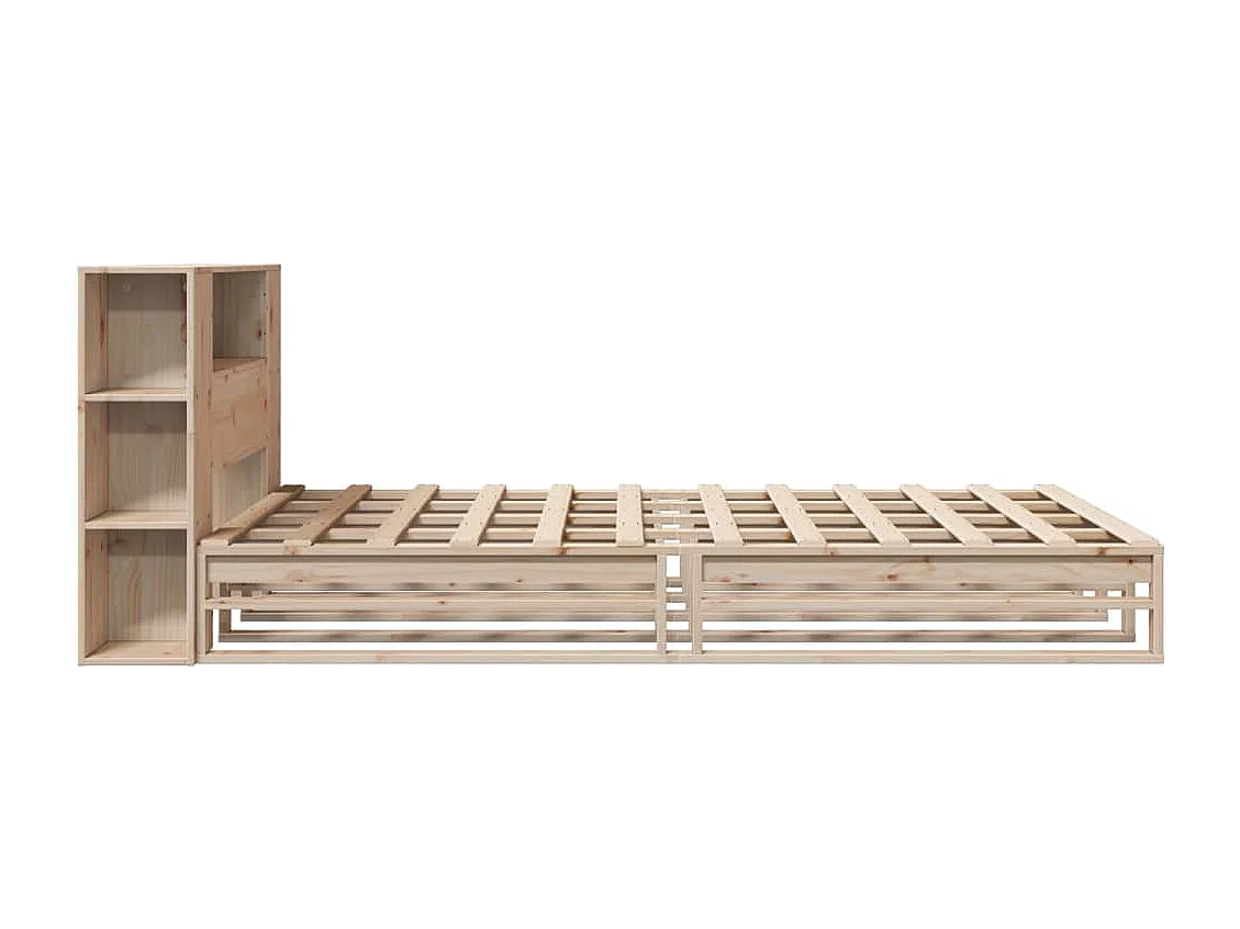 Letto Libreria senza Materasso 135x190 cm in Legno Massello