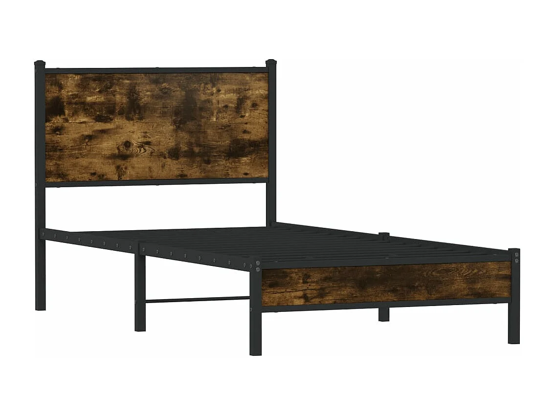 Bedframe zonder matras metaal gerookt eikenkleurig 90x200 cm