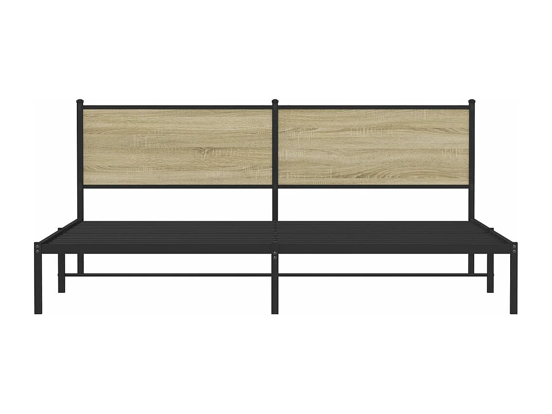Metallbett ohne Matratze Sonoma-Eiche 200x200 cm